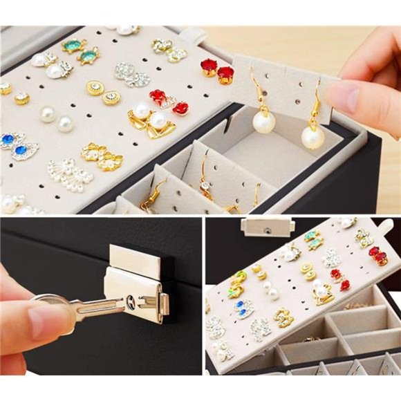 Stud Earring Organizer for Women Stud Jewelry Box for Earrings Necklace Jewelry - Picture 2 of 6